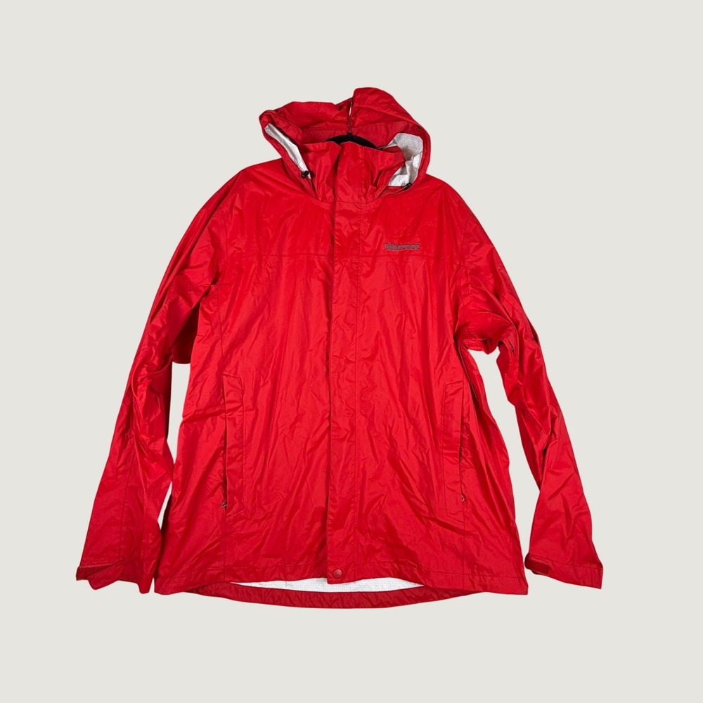 Marmot PreCip Rain Jacket Mens XL Red Waterproof Hooded Shell
